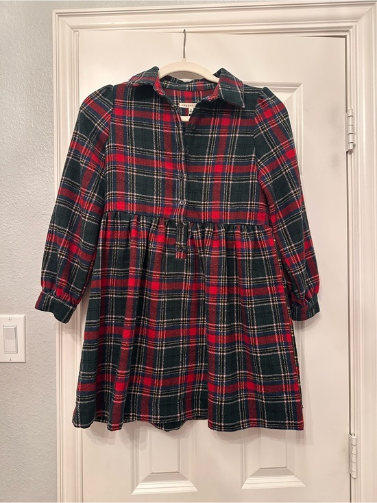 Copper Key Other - Copper Key Red & Green Plaid Long-Sleeve Girls Dress